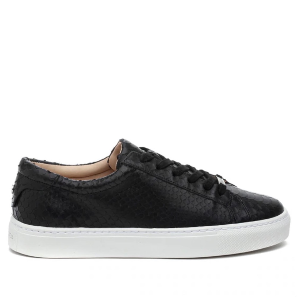 J/Slides Lacee Cut Black Embossed Sneaker- NEW